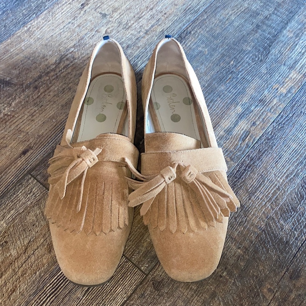 Boden Tan Suede Tassel Loafers